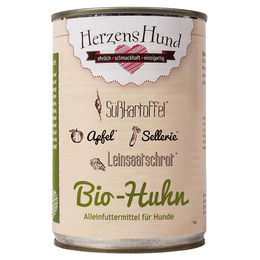 HerzensHund Bio Hundefutter Huhn mit Bio Süßkartoffel glutenfrei 12 x 400 g - 12 x 400 g – Bild 1 von 3
