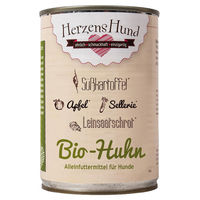 Produktbild von HerzensHund Bio Hundefutter Huhn mit Bio Süßkartoffel glutenfrei 12 x 400 g - 12 x 400 g