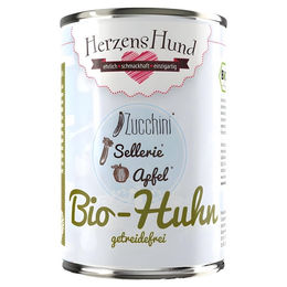 Herzenshund Bio-Hundefutter Huhn mit Bio-Zucchini getreidefrei und glutenfrei Adult 12x 400 g - 12 x 400 g – Bild 1 von 2