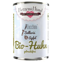 Produktbild von Herzenshund Bio-Hundefutter Huhn mit Bio-Zucchini getreidefrei und glutenfrei Adult 12x 400 g - 12 x 400 g