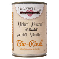 Produktbild von Herzenshund Bio Hundefutter Nassfutter Rind mit hohem Fleischanteil 12 x 400 g - 12 x 400 g