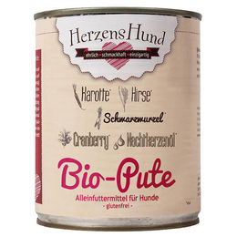 Herzenshund Bio Hundefutter Pute mit Bio Hirse 6 x 800 g - 6 x 800 g – Bild 1 von 3