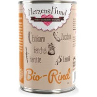 Produktbild von HerzensHund Bio Hundefutter Rind Adult ohne Konservierungsstoffe 12x400 g