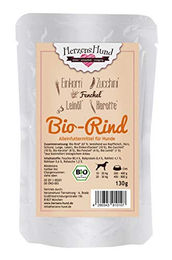 Herzenshund Bio Hundefutter Rind mit hohem Fleischanteil 18 x 130 g - 18 x 130 g – Bild 1 von 4