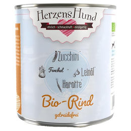 Herzenshund Bio-Rind mit Bio-Zucchini getreidefrei Hundefutter 6x 800 g - 6 x 800 g – Bild 1 von 2