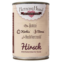 Produktbild von HerzensHund Hundefutter Hirsch mit Bio Quinoa hoher Fleischanteil 12 x 400 g - 12 x 400 g