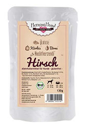 Herzenshund Hundefutter Hirsch mit Bio Quinoa hoher Fleischanteil 15 x 130 g - 15 x 130 g – Bild 1 von 4