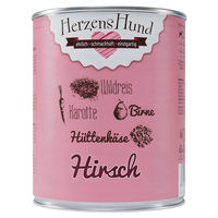 Produktbild von HerzensHund Hundefutter Hirsch mit Wildreis Karotte Birne und Hüttenkäse getreidefrei 6 x 800 g