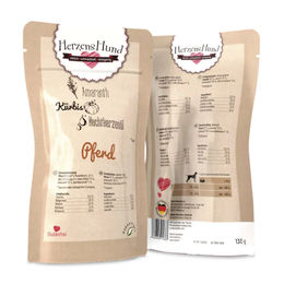 Herzenshund Hundefutter Pferd mit Bio-Kürbis getreidefrei für Adult - 15 x 130 g – Bild 1 von 2