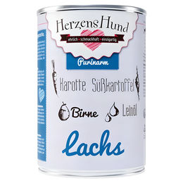 Herzenshund Lachs Veterinärdiät Hundefutter Adult mit niedrigem Phosphorgehalt 12x 400 g – Bild 1 von 2