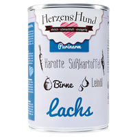 Produktbild von Herzenshund Lachs Veterinärdiät Hundefutter Adult mit niedrigem Phosphorgehalt 12x 400 g