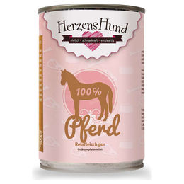 Produktbild von HerzensHund Nassfutter Pferd Monoprotein Getreidefrei 12 x 400 g - 12 x 400 g