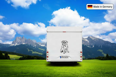 Produktbild von Herzenshund Wandtattoo Mops Aufkleber für Auto und Wohnmobil Schwarz 50 cm