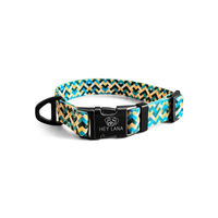 Produktbild von Hey Lana Hundehalsband aus Nylon in Gelb Blau Bunt Größe L wasserabweisend