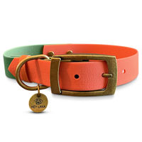 Produktbild von Hey Lana Hundehalsband Outdoor wasserfest Biothane Orange Grün Größe L