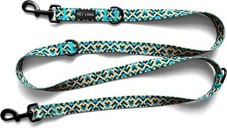 Hey Lana Hundeleine aus Nylon Gelb Blau Bunt 3-fach verstellbar Größe S – Bild 1 von 3