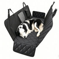 Produktbild von HEYHIPPO Autoschondecke für Hunde Schwarz aus wasserdichtem Oxford-Gewebe mit Fenster und rutschfester Hundematte für die Rückbank