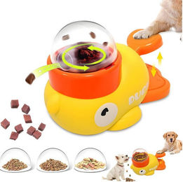 HEYHIPPO Interaktiver Futterspender Entenform Slow Feeder und Leckerli Spender für Hunde und Katzen aus Kunststoff Gelb – Bild 1 von 1