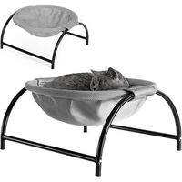 Produktbild von HEYHIPPO Katzen-Hängematte Bodenstehend aus Metall mit Mesh-Material Grau 45x42x23cm