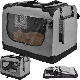HEYHIPPO Katzenzelt Faltbare Transportbox für Katzen und kleine Hunde grau wasserabweisend und atmungsaktiv S und M – Bild 1 von 1