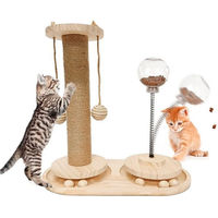 Produktbild von HEYHIPPO Kratzbaum 4-in-1 aus Holz für Katzen mit Leckerliball und Kratzbrett
