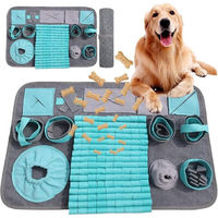 Produktbild von HEYHIPPO Schnüffelteppich Blau aus Filz als Intelligenzspielzeug und Fütterungsmatte für Hunde 66 x 42 cm