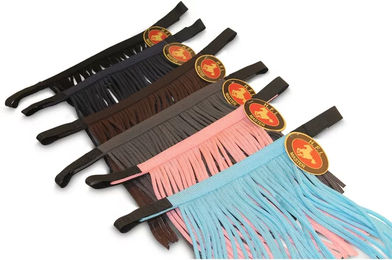 Produktbild von HFI Fliegenstirnband für Pferde mit Fransen aus Nylon in Grau oder Bunt