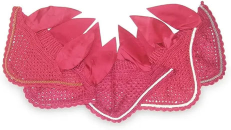 Produktbild von HFI Gehäkelte Fliegenhaube aus Wolle in Rot oder Rosa