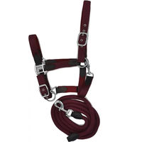 Produktbild von HFI Halfter und Longiergurt Set für Ponys aus Nylon mit Neopren in Rot