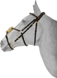 Produktbild von HFI Mexikanische Reittrense aus Leder anatomisch gekreuztes Reithalfter für Ponys