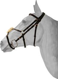 Produktbild von HFI Reittrense Mexikanisches anatomisch gekreuztes Reithalfter aus Leder für Vollblut Pferde