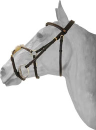 Produktbild von HFI Reittrense Reithalfter aus Leder mit gekreuztem Nasenriemen für Ponys