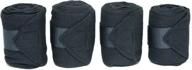 HFI Ruhebänder für Pferde Gamaschen aus Stoff Schwarz 4er Pack – Bild 1 von 1