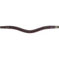Produktbild von HFI Stirnband für Pferde mit Padded Wave und Strass in Braun