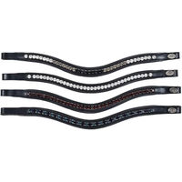 Produktbild von HFI Stirnband für Pferde mit Padded Wave und Strass in Schwarz