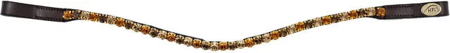 Produktbild von HFI Stirnband für Pferde mit Strass aus Kunstleder in Braun