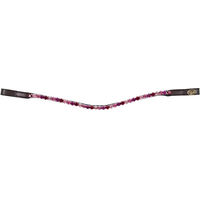 Produktbild von HFI Stirnband für Pferde mit Strass aus Kunstleder in Braun oder Rosa