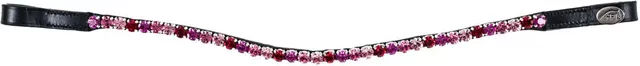 Produktbild von HFI Stirnband für Pferde mit Strass aus Kunstleder in Schwarz oder Rosa