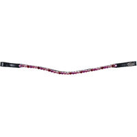 Produktbild von HFI Stirnband für Pferde mit Strass aus Kunstleder in Schwarz oder Rosa