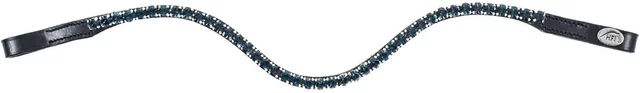 Produktbild von HFI Stirnband für Pferde V Shape mit Strass in Schwarz aus Kunstleder