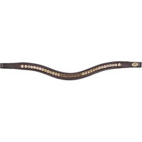 Produktbild von HFI Stirnband Padded Wave mit Strass für Pferde in Braun