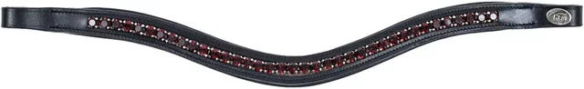 Produktbild von HFI Stirnband Padded Wave mit Strass in Schwarz für Pferde