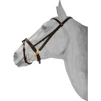 Produktbild von HFI Trense mit anatomischen Karabinerhaken für Ponys in Braun oder Schwarz