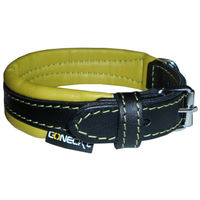 Produktbild von HH Leder Halsband Schwarz Grün Größe S