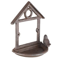 Produktbild von HI Vogelhaus und Futterstation mit Tränke aus Metall in Antik-Optik Braun