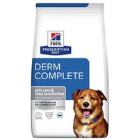 Produktbild von Hill's Derm Complete Kombi-Set mit Diätfutter für Haut und Fell 12 kg und 12 x 370 g Nassfutter