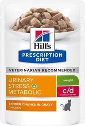 Hill's Prescription Diet c/d Multicare Stress + Metabolic Katzen Nassfutter mit Huhn für adulte Katzen zur Gewichtskontrolle und Harnwegspflege - 12 x 85 g – Bild 1 von 2