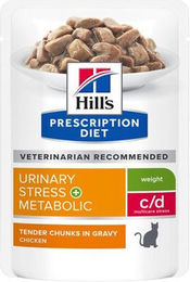 Hill's Prescription Diet c/d Urinary Stress + Metabolic Katzen Nassfutter zur Harnwegserhaltung und Gewichtskontrolle 12 x 85 g – Bild 1 von 3