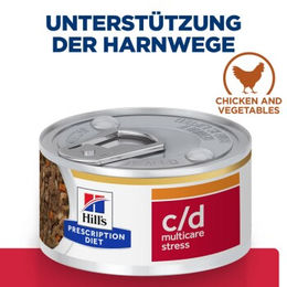Hill's Prescription Diet c/d Urinary Stress Ragout Huhn und Gemüse Nassfutter für erwachsene Hunde 24x82 g - 24 x 82 g – Bild 1 von 2