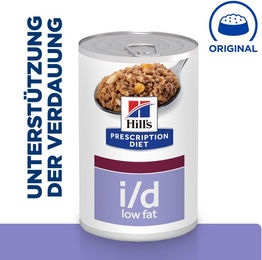 Hill's Prescription Diet i/d Digestive Care Low Fat Hundefutter 12 x 360 g Dosen – Bild 1 von 2